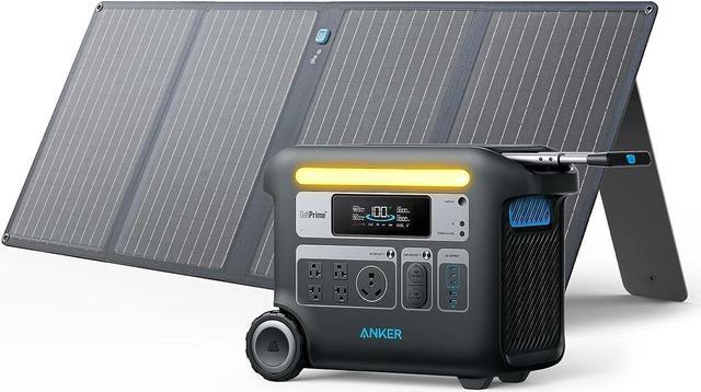 Anker SOLIX F2000 Portable Power Station, PowerHouse 767, 2048Wh GaNPrime  Solar Generator with 100W Solar Panel, LiFePO4 Batteries, 4 AC Outlets Up  to 2400W for Home, Power Outage, Outdoor Camping 