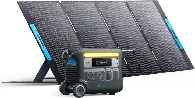 Main image of Anker SOLIX F2000 Solar Generator, 2048Wh Portable Power Station with LiFePO4 Batteries and 400W Solar Panel, GaNPrime Technology, 4 AC Outlets Up to 2400W for Home, Power Outages, Camping, and RVs
