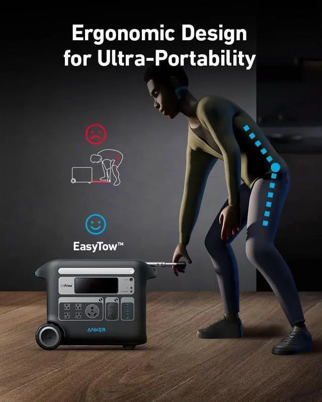 Alt view image 5 of 7 - Anker SOLIX F2000 Solar Generator, 2048Wh Portable Power Station with LiFePO4 Batteries and 400W Solar Panel, GaNPrime Technology, 4 AC Outlets Up to 2400W for Home, Power Outages, Camping, and RVs