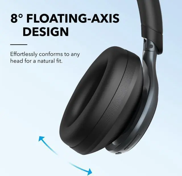 Alt view image 6 of 6 - Soundcore by Anker, Space One, Active Noise Cancelling Headphones, 2X Stronger Voice Reduction, 40H ANC Playtime, App Control,LDAC Hi-Res Wireless Audio,Comfortable Fit,Clear Calls, Bluetooth 5.3