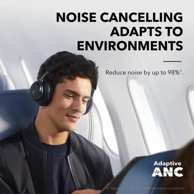 Alt view image 3 of 6 - Soundcore by Anker, Space One, Active Noise Cancelling Headphones, 2X Stronger Voice Reduction, 40H ANC Playtime, App Control,LDAC Hi-Res Wireless Audio,Comfortable Fit,Clear Calls, Bluetooth 5.3