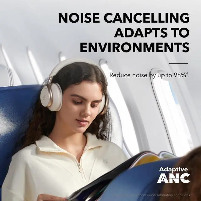 Alt view image 3 of 6 - Soundcore by Anker, Space One, Active Noise Cancelling Headphones, 2X Stronger Voice Reduction, 40H ANC Playtime, App Control,LDAC Hi-Res Wireless Audio,Comfortable Fit,Clear Calls, Bluetooth 5.3
