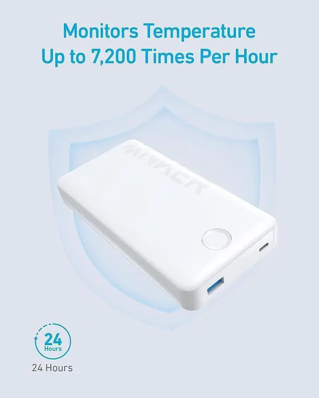 Alt view image 4 of 6 - Anker Portable Charger, 325 Power Bank (PowerCore 20K II), 20,000mAh Battery Pack with 2-Port, 15W High-Speed Charging for iPhone, Samsung Galaxy, and More White