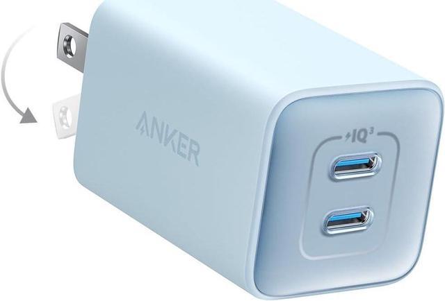 Anker USB C Charger 47W, 523 Charger (Nano 3), 2 Port Compact Foldable GaN  Fast Charger for iPhone 15/15 Plus/15 Pro/15 Pro Max/14, Galaxy, Pixel 4/3,  iPad/iPad Mini (Cable Not Included)- Blue 
