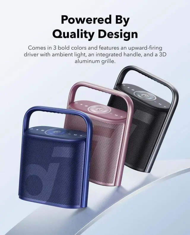 Alt view image 6 of 7 - Soundcore Motion X500 Portable Bluetooth Speaker, Wireless Speaker with Immersive Spatial Audio, Wireless Hi-Res Sound with 3X Detail, 3-Channel Audio, and an Upward Firing Driver with Ambient Light