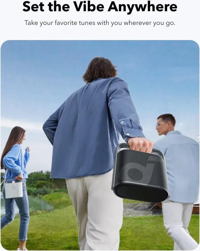 Alt view image 7 of 7 - Soundcore Motion X500 Portable Bluetooth Speaker, Wireless Speaker with Immersive Spatial Audio, Wireless Hi-Res Sound with 3X Detail, 3-Channel Audio, and an Upward Firing Driver with Ambient Light