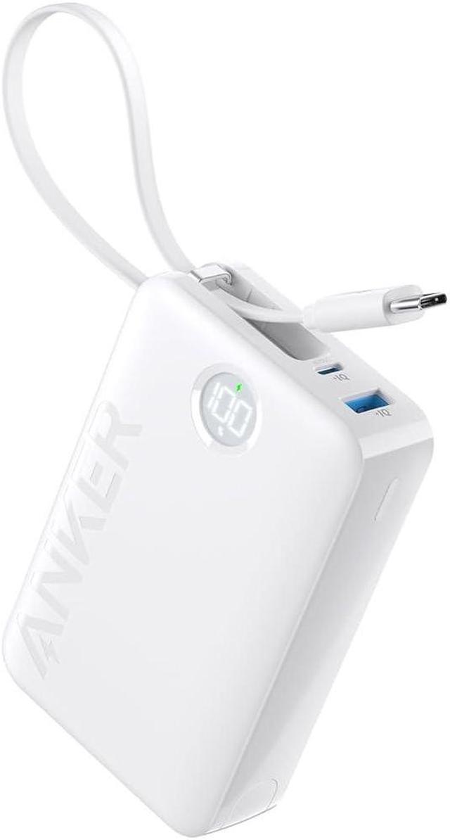 Mini Portable Power Bank with Built-in Cable, 20000mAh