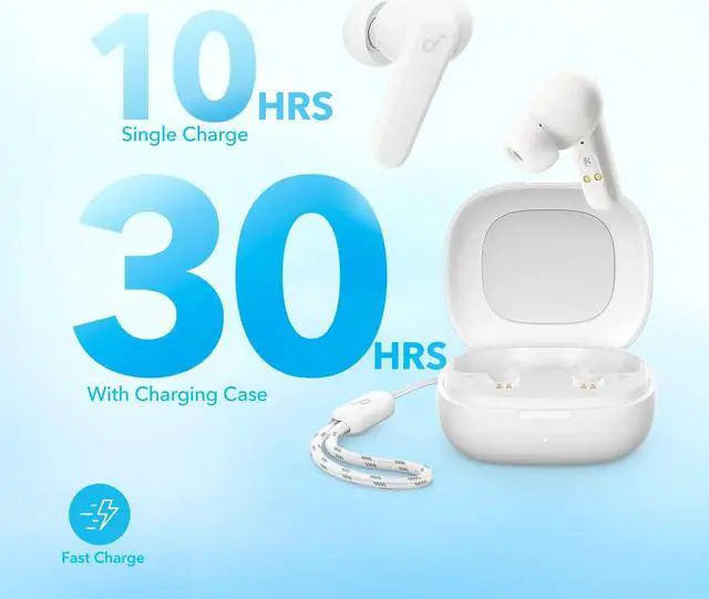 Alt view image 4 of 7 - Soundcore by Anker P20i True Wireless Earbuds, 10mm Drivers with Big Bass, Bluetooth 5.3, 30H Long Playtime, Water-Resistant, 2 Mics for AI Clear Calls, 22 Preset EQs, Customization via App White