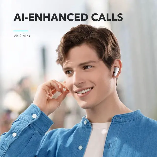 Alt view image 6 of 7 - Soundcore by Anker P20i True Wireless Earbuds, 10mm Drivers with Big Bass, Bluetooth 5.3, 30H Long Playtime, Water-Resistant, 2 Mics for AI Clear Calls, 22 Preset EQs, Customization via App White