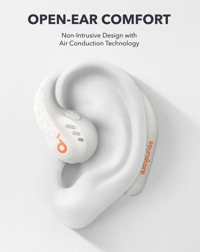 Alt view image 4 of 6 - Soundcore by Anker AeroFit Pro Open-Ear Headphones, Ultra Comfort, Secure Fit, Ergonomic Design, Rich Sound with LDAC, Bluetooth 5.3, IPX5 Water-Resistant, 46H Playtime, App Control, Wireless Earbuds