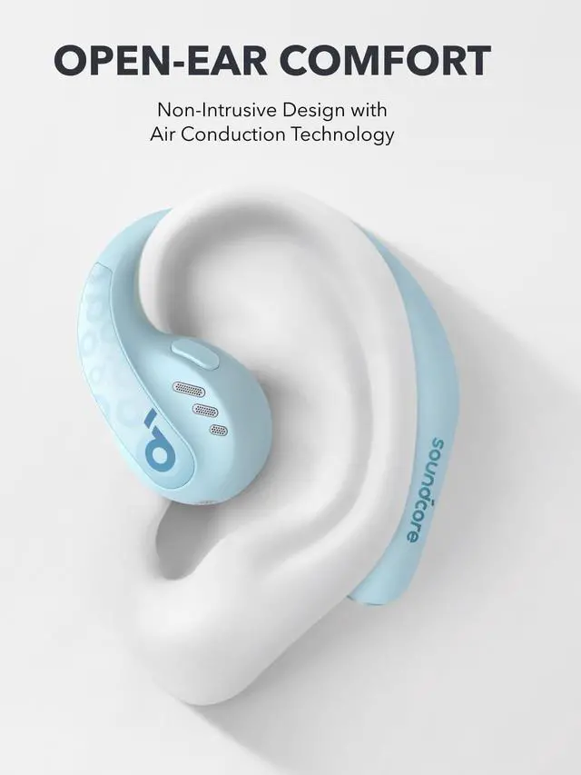 Alt view image 2 of 6 - Soundcore by Anker AeroFit Pro Open-Ear Headphones, Ultra Comfort, Secure Fit, Ergonomic Design, Rich Sound with LDAC, Bluetooth 5.3, IPX5 Water-Resistant, 46H Playtime, App Control, Wireless Earbuds