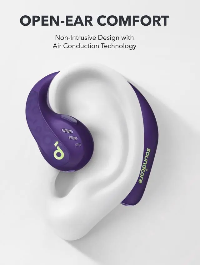 Alt view image 2 of 6 - Soundcore by Anker AeroFit Pro Open-Ear Headphones, Ultra Comfort, Secure Fit, Ergonomic Design, Rich Sound with LDAC, Bluetooth 5.3, IPX5 Water-Resistant, 46H Playtime, App Control, Wireless Earbuds
