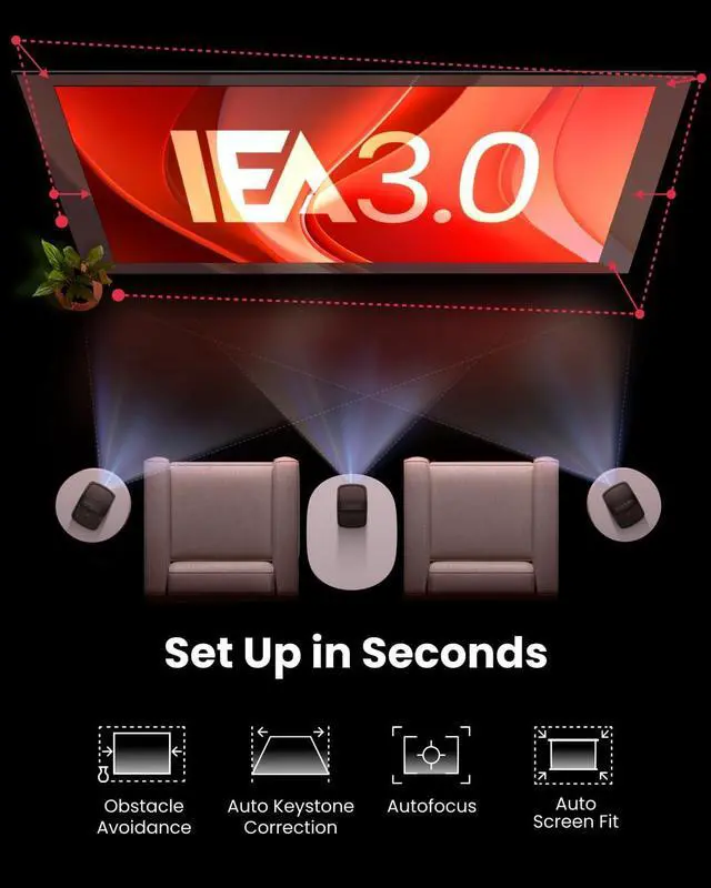 Alt view image 6 of 6 - NEBULA Mars 3 Air GTV Projector - Netflix Officially Licensed, 400 ANSI-Lumen Brightness, Native 1080P, Dolby Digital Sound,150-Inch Picture, Built-In Battery for 2.5 Hours of Playtime Anywhere