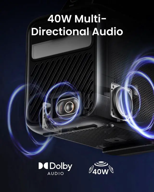 Alt view image 6 of 7 - NEBULA Mars 3 Outdoor Portable Projector, 1000 ANSI Lumens, AI-Powered Image, Built-In Battery with 5 Hour Playtime, Android TV, 200 Inch Home Theater, Camping, Road Trip, Backyard, or Anywhere