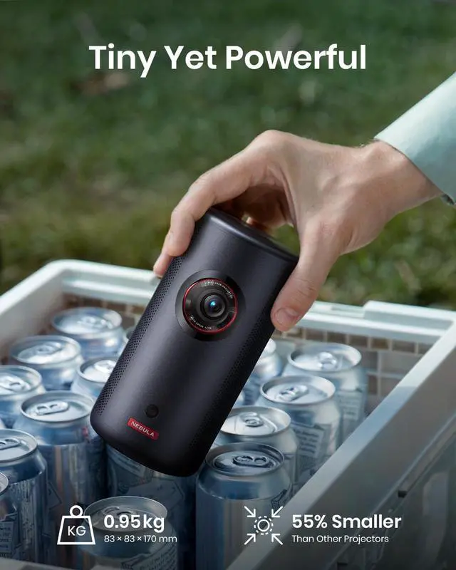 Alt view image 3 of 7 - Nebula Anker Capsule 3 Laser 1080p, Smart, Wi-Fi, Mini Projector, Black, Portable Projector, Laser Projector, Autofocus, 120-Inch Picture, Built-in Battery, 2.5 Hours of Playtime (Renewed)