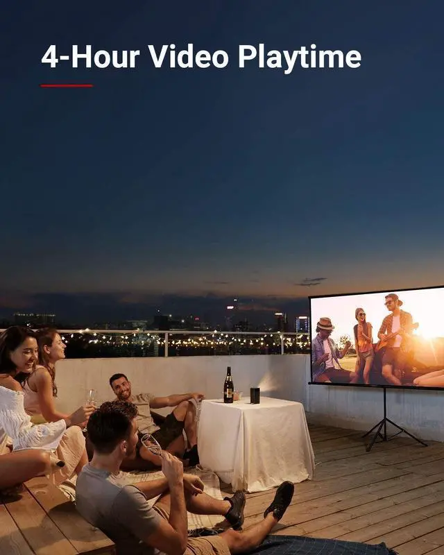 Alt view image 6 of 7 - Anker Nebula Apollo, Wi-Fi Mini Projector, 200 ANSI Lumen Portable Projector, 6W Speaker, Movie Projector, 100 Inch Picture, 4-Hour Video Playtime, Outdoor ProjectorWatch Anywhere (Renewed)
