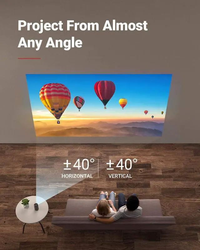 Alt view image 3 of 7 - NEBULA by Anker Capsule Max, Mini Projector with WiFi and Bluetooth, Small Projector, 200 ANSI Lumen, Projector Portable, Native 720p HD, 8W Speaker, 100 Inch Picture, 4Hr Video Playtime - Renewed
