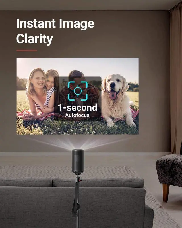 Alt view image 6 of 7 - NEBULA by Anker Capsule Max, Mini Projector with WiFi and Bluetooth, Small Projector, 200 ANSI Lumen, Projector Portable, Native 720p HD, 8W Speaker, 100 Inch Picture, 4Hr Video Playtime - Renewed