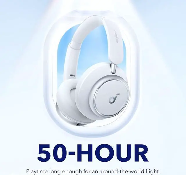 Alt view image 7 of 7 - Soundcore by Anker Space Q45 Adaptive Active Noise Cancelling Headphones, Reduce Noise by Up to 98%, 50H Playtime, App Control, LDAC Hi-Res Wireless Audio, Comfortable Fit, Bluetooth 5.3 (Renewed)
