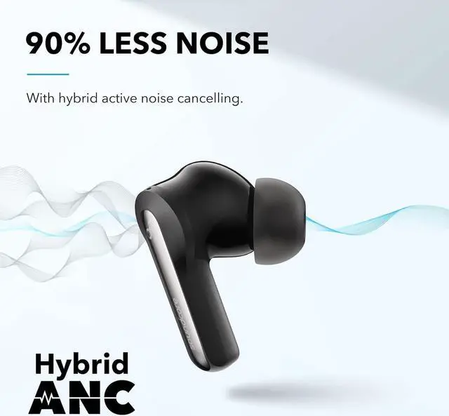 Alt view image 2 of 7 - Soundcore by Anker Life P3i Hybrid Active Noise Cancelling Earbuds, 4 Mics, AI-Enhanced Calls, 10mm Drivers, Powerful Sound, App for Custom EQ, 36H Playtime, Fast Charging, Bluetooth 5.2 (Renewed)