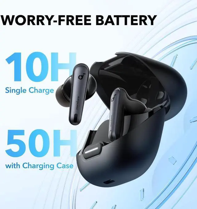Alt view image 5 of 6 - soundcore Liberty 4 NC Earbuds, 98.5% Noise Reduction, Adaptive Noise Cancelling, Hi-Res Sound, 50H Battery, Wireless Charging (Renewed)