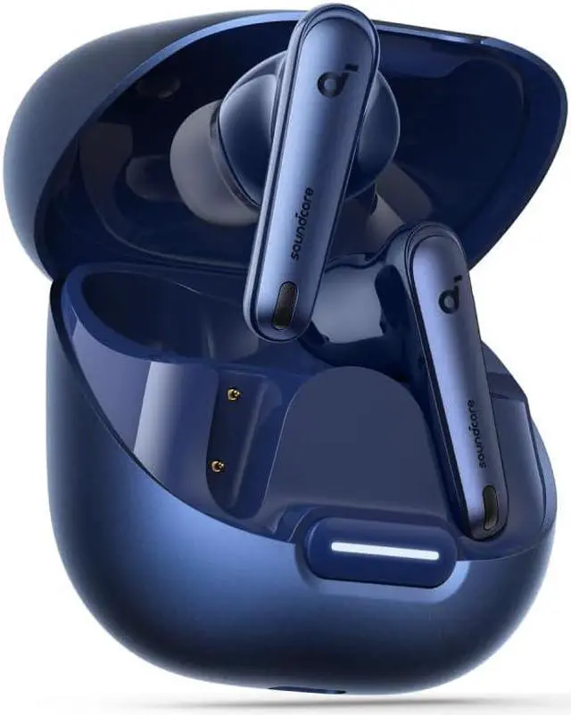 Main image of soundcore Liberty 4 NC Earbuds, 98.5% Noise Reduction, Adaptive Noise Cancelling, Hi-Res Sound, 50H Battery, Wireless Charging , Blue (Renewed)