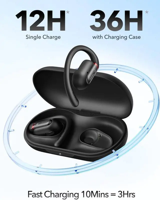 Alt view image 6 of 7 - Soundcore by Anker V30i Open-Ear Headphones, Ultra-Comfort, Lightweight Design, Snug Fit, Ergonomic Ear Hooks, Robust Bass, 36H Playtime, Bluetooth 5.3, App Control, Clear Calls, Wireless Earbuds