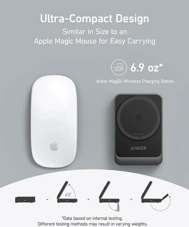 Alt view image 3 of 7 - Anker MagSafe Charger Compatible, Anker MagGo 3in1 Charging Station, Qi2 Certified 15W Wireless Charger Stand, Apple Watch Charger, for iPhone 15/14, AirPods, Apple Watch S9 40W USBC Charger Included