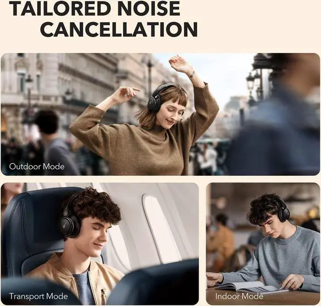 Alt view image 3 of 6 - Soundcore by Anker Life Q30 Hybrid Active Noise Cancelling Headphones with Multiple Modes, Hi-Res Sound, Custom EQ via App, 40H Playtime, Comfortable Fit, Bluetooth, Connect to 2 Devices (Renewed)