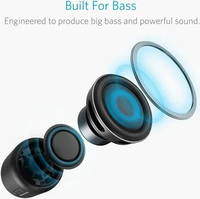 Alt view image 2 of 7 - Anker Soundcore Mini, Super-Portable Bluetooth Speaker with 15-Hour Playtime, 66-Foot Bluetooth Range, Enhanced Bass, Noise-Cancelling Microphone (Renewed)