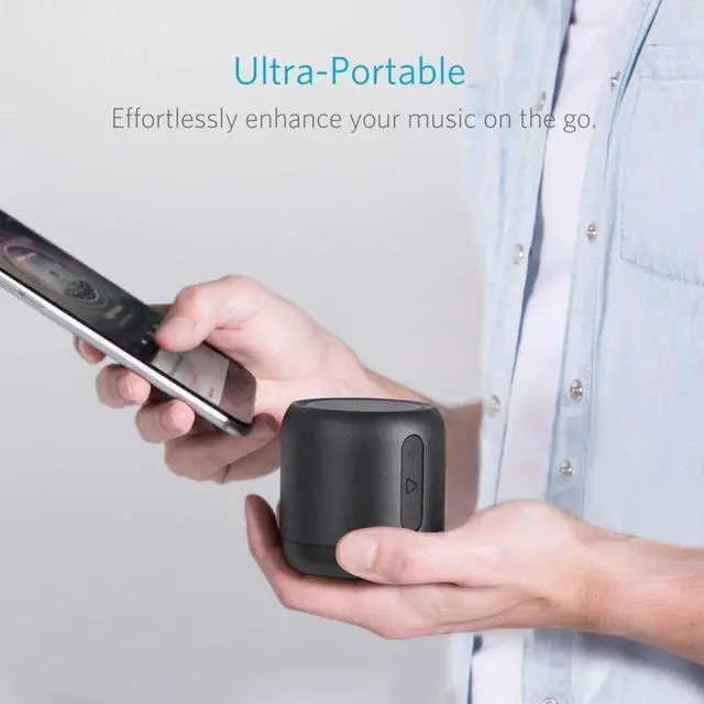 Alt view image 3 of 7 - Anker Soundcore Mini, Super-Portable Bluetooth Speaker with 15-Hour Playtime, 66-Foot Bluetooth Range, Enhanced Bass, Noise-Cancelling Microphone (Renewed)