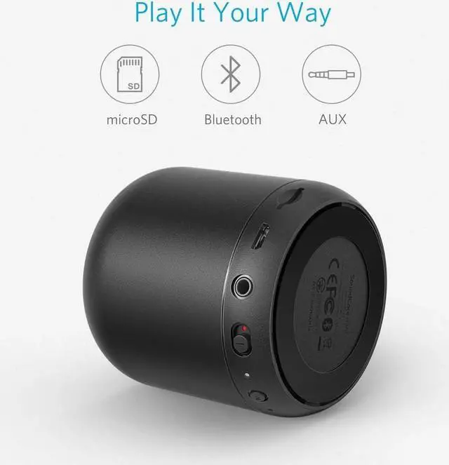 Alt view image 4 of 7 - Anker Soundcore Mini, Super-Portable Bluetooth Speaker with 15-Hour Playtime, 66-Foot Bluetooth Range, Enhanced Bass, Noise-Cancelling Microphone (Renewed)