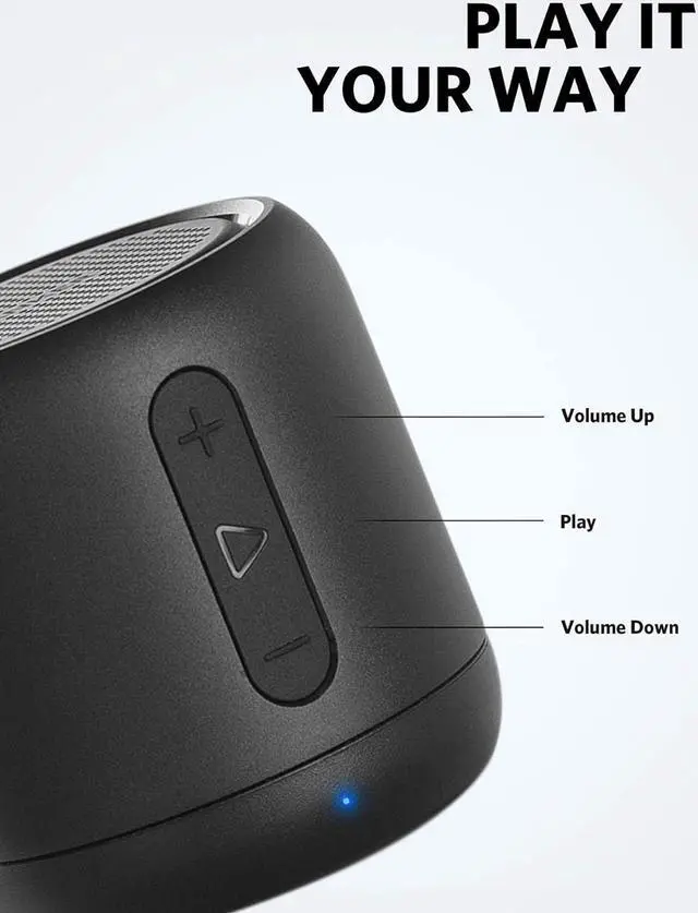 Alt view image 5 of 7 - Anker Soundcore Mini, Super-Portable Bluetooth Speaker with 15-Hour Playtime, 66-Foot Bluetooth Range, Enhanced Bass, Noise-Cancelling Microphone (Renewed)