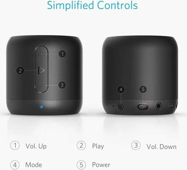 Alt view image 7 of 7 - Anker Soundcore Mini, Super-Portable Bluetooth Speaker with 15-Hour Playtime, 66-Foot Bluetooth Range, Enhanced Bass, Noise-Cancelling Microphone (Renewed)