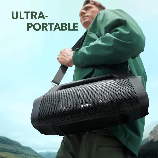 Alt view image 2 of 6 - Soundcore Motion Boom Plus Outdoor Speaker with 80W Booming Sound, 20H Playtime, IP67 Waterproof and Dustproof, Type-C, Custom EQ, Bluetooth 5.3, Portable Bluetooth Speaker (Renewed)