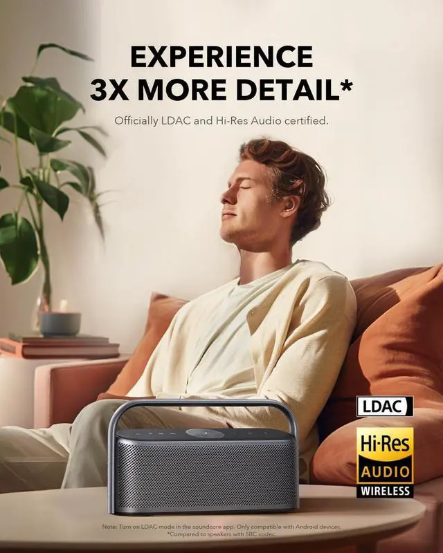 Alt view image 4 of 6 - Soundcore Motion X600 Portable Bluetooth Speaker with Wireless Hi-Res Spatial Audio,50W Sound, IPX7 Waterproof, 12H Long Playtime, Pro EQ, Built-in Handle, AUX-in (Renewed)