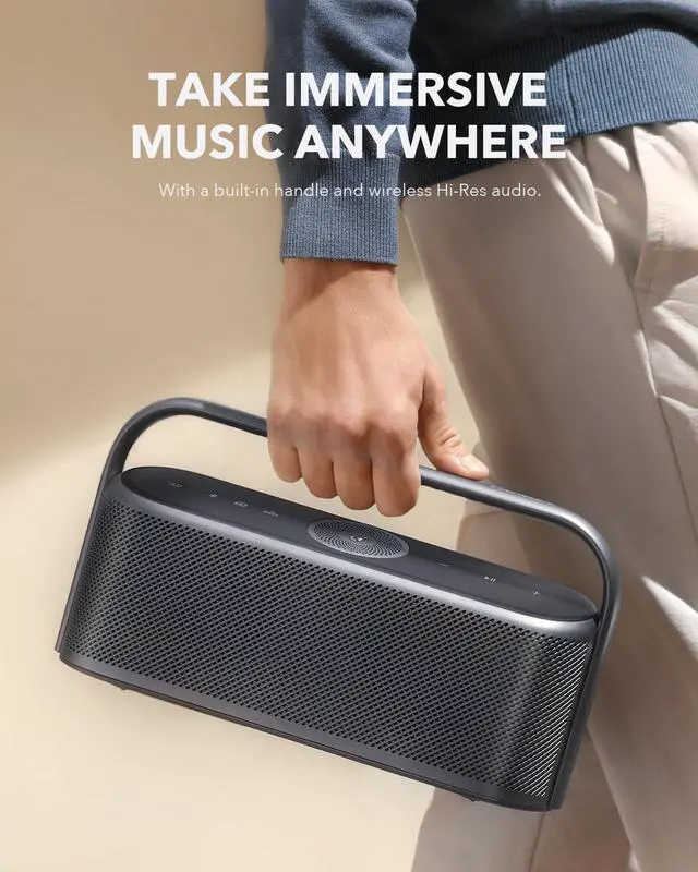 Alt view image 6 of 6 - Soundcore Motion X600 Portable Bluetooth Speaker with Wireless Hi-Res Spatial Audio,50W Sound, IPX7 Waterproof, 12H Long Playtime, Pro EQ, Built-in Handle, AUX-in (Renewed)