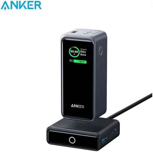 Main image of Anker Prime Power Bank 200W, 20,000mAh Portable Charger 3-Port with 100W Charging Base, Smart Digital Display, Compatible with iPhone 15/15 Plus/15 Pro/15 Pro Max/14 Series, MacBook, Samsung, Dell