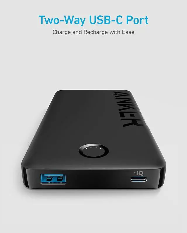 Alt view image 3 of 6 - Anker Power Bank, 10,000mAh Portable Charger (PowerCore PIQ), High-Capacity Battery Pack for iPhone 15/15 Plus/15 Pro/15 Pro Max/14/14 Pro/Samsung/Pixel/LG (Cable and Charger Not Included)(Black)