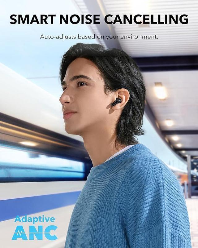 Alt view image 3 of 6 - Anker Soundcore P40i, Noise Cancelling Wireless Earbuds, Adaptive Noise Cancelling to Environments, Heavy Bass, 60H Playtime, 2-in-1 Case and Phone Stand, IPX5, Wireless Charging, Bluetooth 5.3