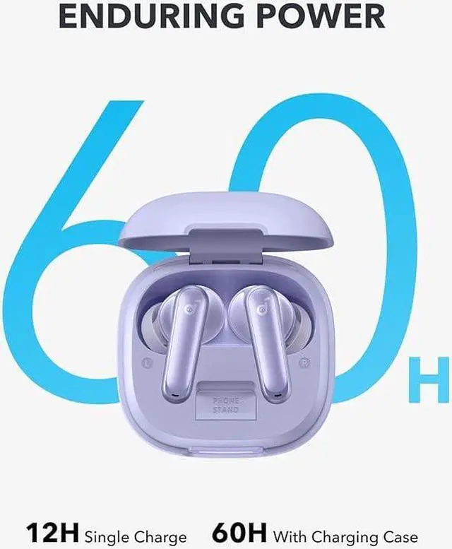 Alt view image 4 of 6 - Soundcore P40i by Anker, Noise Cancelling Wireless Earbuds, Adaptive Noise Cancelling to Environments, Heavy Bass, 60H Playtime, 2-in-1 Case and Phone Stand, IPX5, Wireless Charging, Bluetooth 5.3