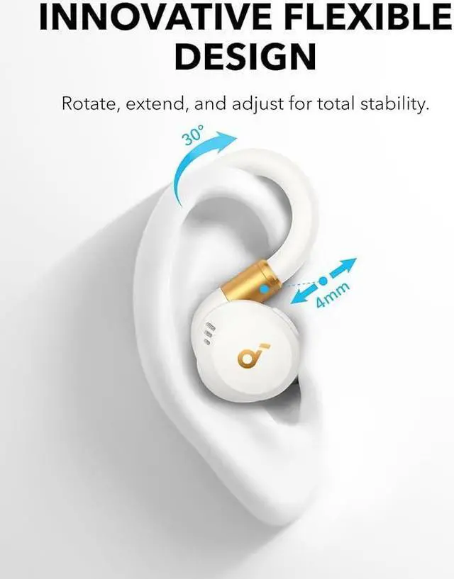 Alt view image 2 of 6 - Soundcore Sport X20 by Anker, True-Wireless Workout Earbuds, Rotatable and Extendable Ear Hooks, Noise Cancelling, Deep Bass, IP68 Waterproof, Sweatproof, Dustproof, 48H Play, Sport Earbuds for Gym