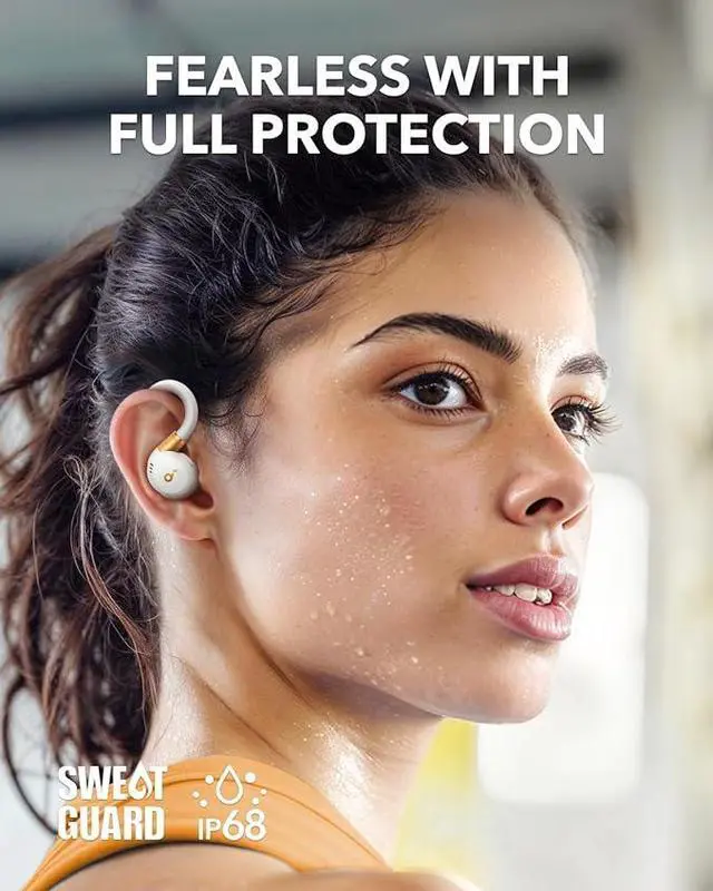 Alt view image 6 of 6 - Soundcore Sport X20 by Anker, True-Wireless Workout Earbuds, Rotatable and Extendable Ear Hooks, Noise Cancelling, Deep Bass, IP68 Waterproof, Sweatproof, Dustproof, 48H Play, Sport Earbuds for Gym