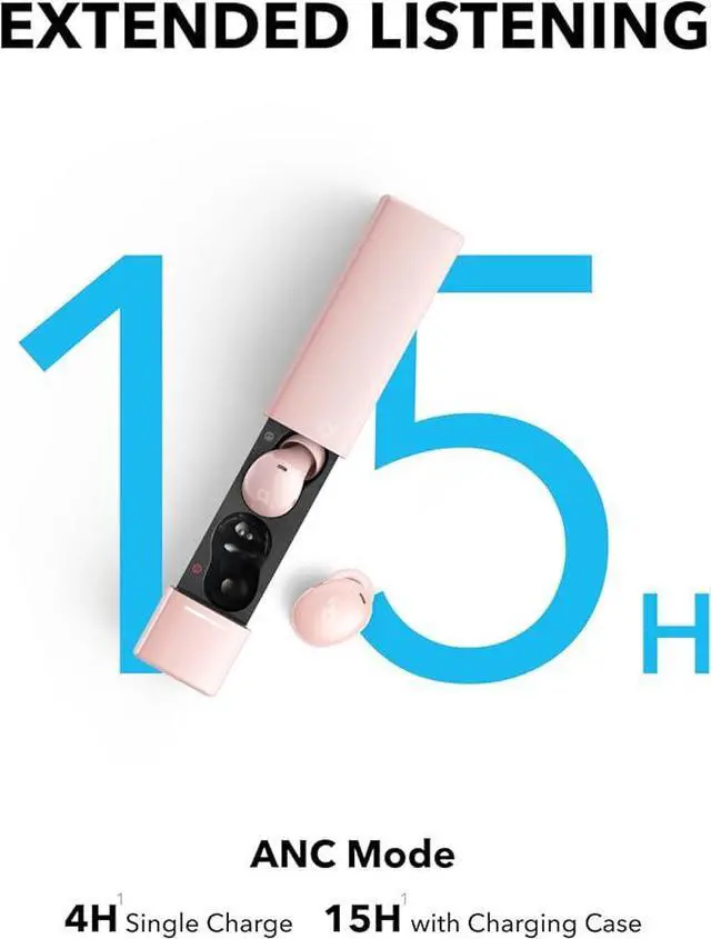 Alt view image 6 of 6 - Soundcore A30i by Anker, Smart Noise Cancelling Earbuds, Lipstick-Shaped Stylish Design, Tiny, Lightweight Comfort, Clear Sound, IP54, 15H Playtime in ANC Mode, Wireless Earbuds, Bluetooth 5.4