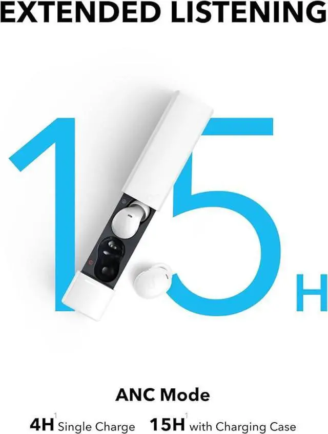 Alt view image 6 of 6 - Soundcore A30i by Anker, Smart Noise Cancelling Earbuds, Lipstick-Shaped Stylish Design, Tiny, Lightweight Comfort, Clear Sound, IP54, 15H Playtime in ANC Mode, Wireless Earbuds, Bluetooth 5.4 White