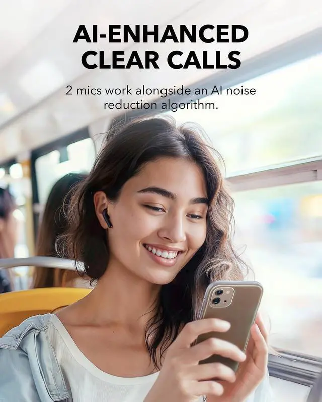 Alt view image 5 of 6 - Soundcore K20i by Anker, Semi-in-Ear Earbuds, Bluetooth Wireless, 36H Playtime, Fast Charge, Clear Sound, Comfortable Fit, ENC 2-Mic Clear Calls, Custom EQ, IPX5, Bluetooth 5.3, App Control