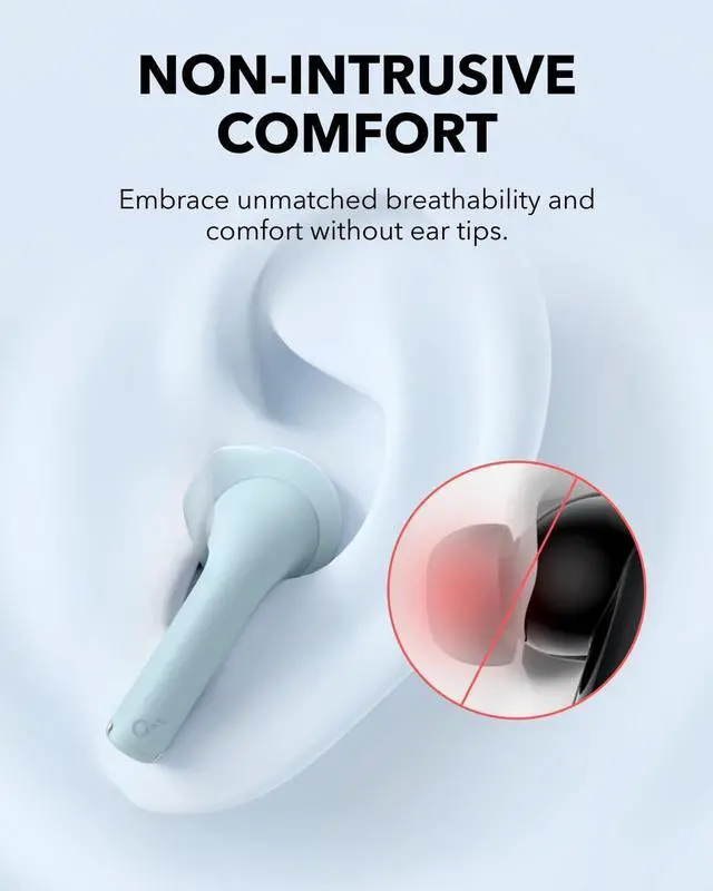 Alt view image 2 of 6 - Soundcore K20i by Anker, Semi-in-Ear Earbuds, Bluetooth Wireless, 36H Playtime, Fast Charge, Clear Sound, Comfortable Fit, ENC 2-Mic Clear Calls, Custom EQ, IPX5, Bluetooth 5.3, App Control Blue