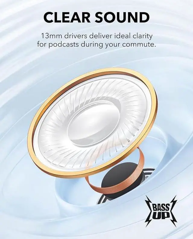 Alt view image 3 of 6 - Soundcore K20i by Anker, Semi-in-Ear Earbuds, Bluetooth Wireless, 36H Playtime, Fast Charge, Clear Sound, Comfortable Fit, ENC 2-Mic Clear Calls, Custom EQ, IPX5, Bluetooth 5.3, App Control Blue