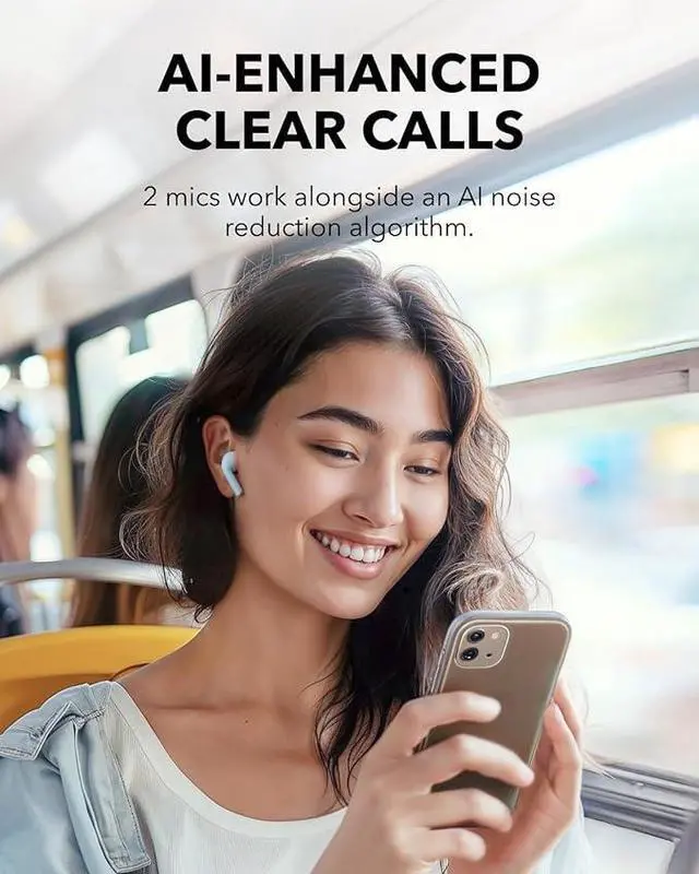 Alt view image 5 of 6 - Soundcore K20i by Anker, Semi-in-Ear Earbuds, Bluetooth Wireless, 36H Playtime, Fast Charge, Clear Sound, Comfortable Fit, ENC 2-Mic Clear Calls, Custom EQ, IPX5, Bluetooth 5.3, App Control Blue