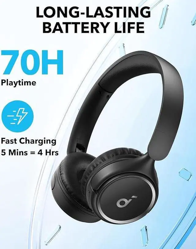 Alt view image 2 of 5 - Soundcore H30i Wireless On-Ear Headphones, Foldable Design, Pure Bass, 70H Playtime, Bluetooth 5.3, Lightweight and Comfortable, App Connectivity, Multipoint Connection